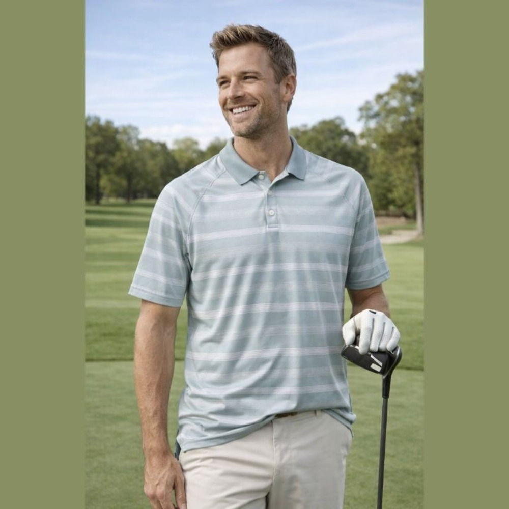 Oakley Men's Large O'hydrolix Dri-Fit Short Sleeve Striped Polo Shirt Golf Sport